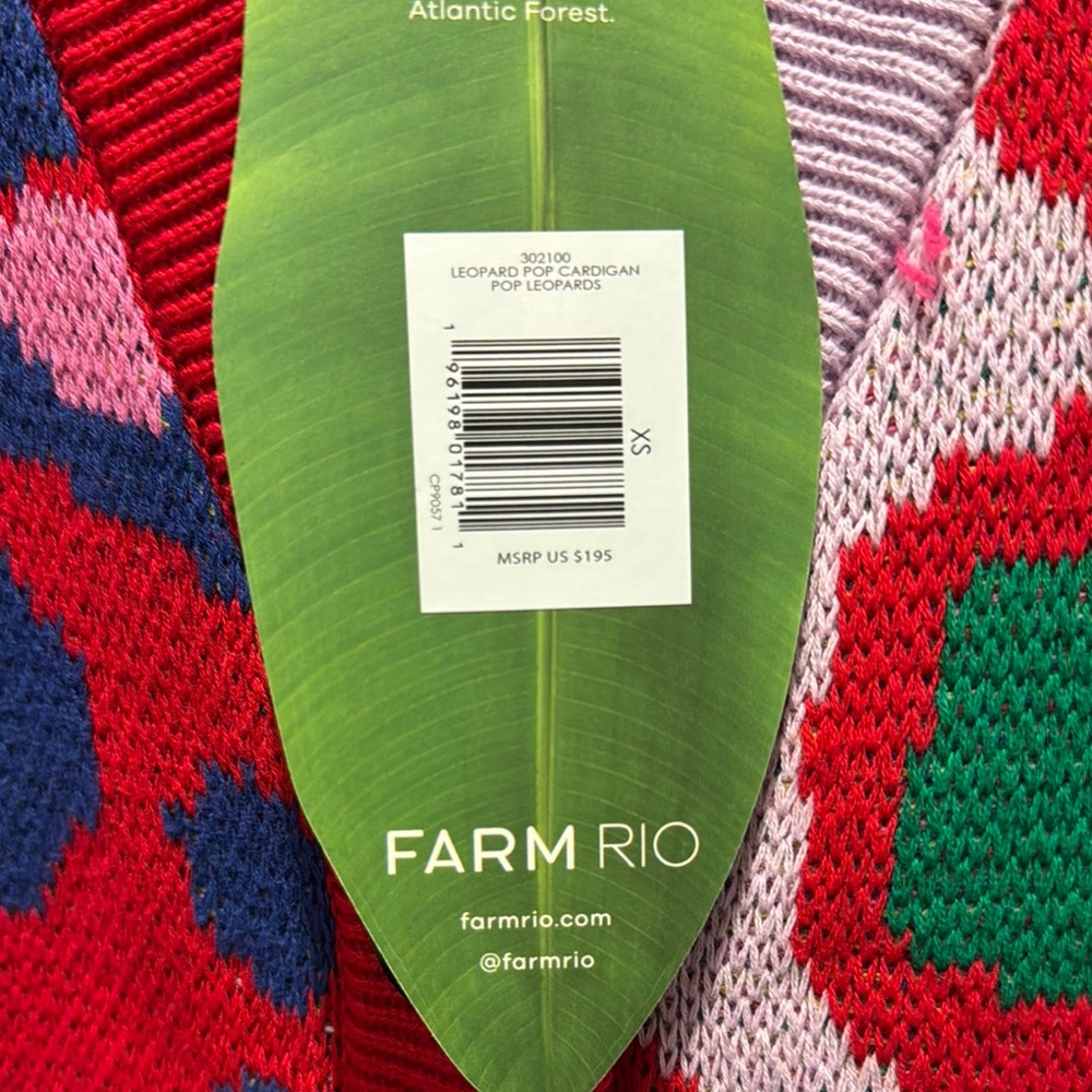 FARM Rio NWT Oversized Leopard POP Cardigan in 100% Cotton(sold out online) - Picture 5 of 13